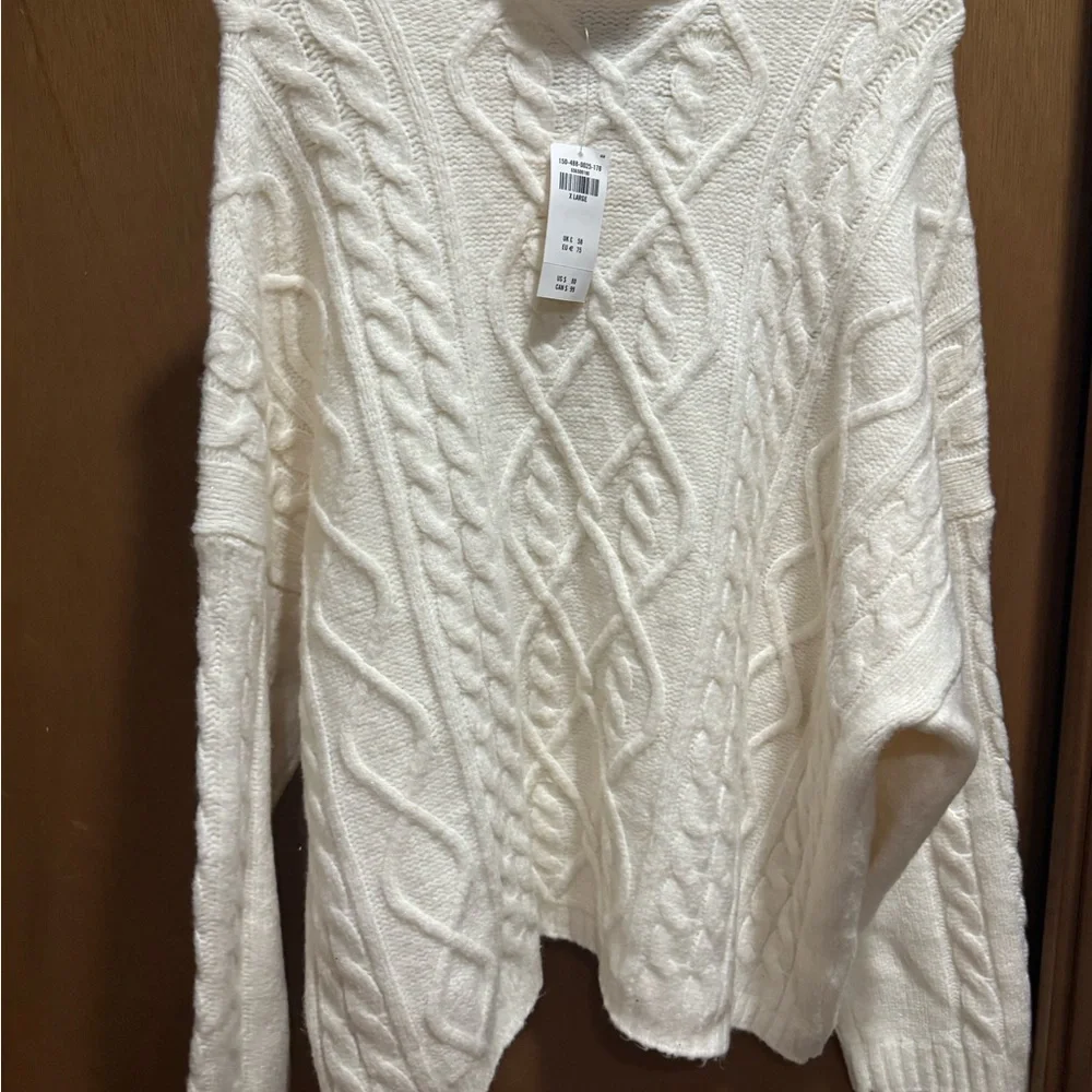 Abercrombie & Fitch Cable Knit Turtleneck Sweater - White - Picture 4 of 6